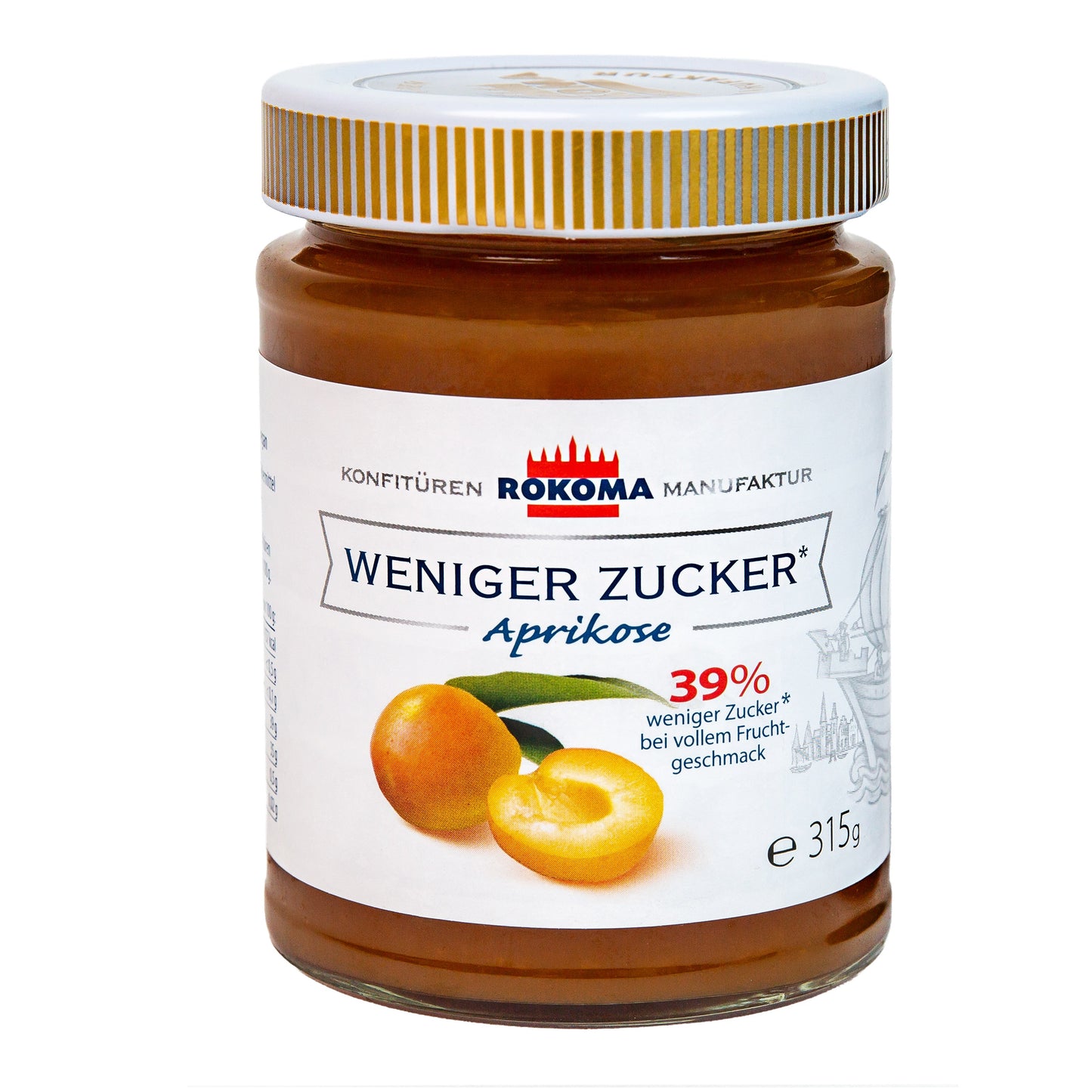 Rokoma Aprikosen-Fruchtaufstrich - weniger Zucker 315g