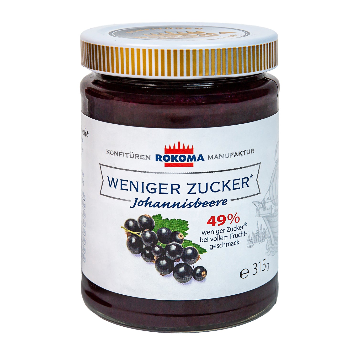 Rokoma Schwarze Johannisbeer-Fruchtaufstrich - weniger Zucker 315g