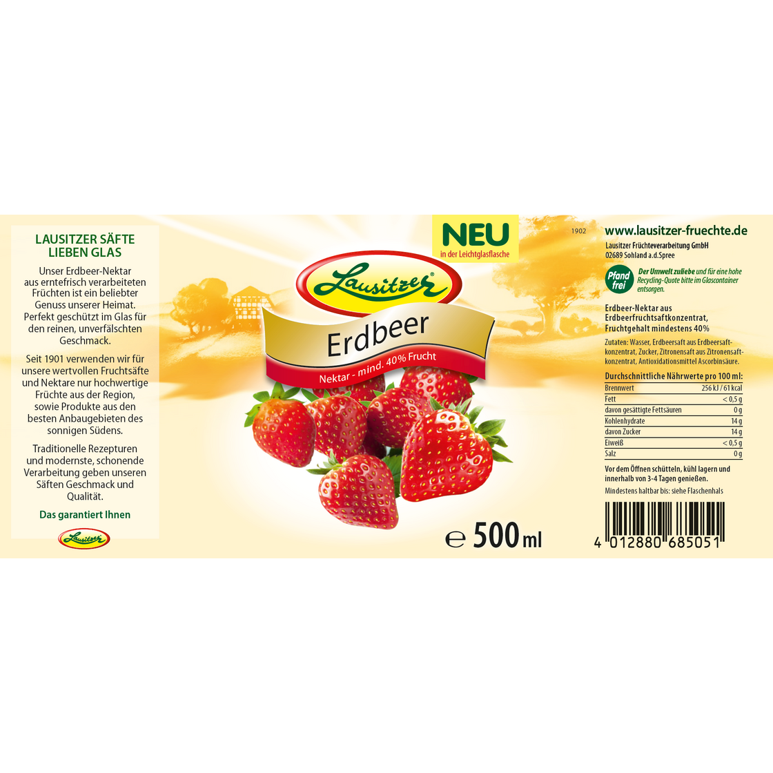 Lausitzer Erdbeer-Nektar 500ml