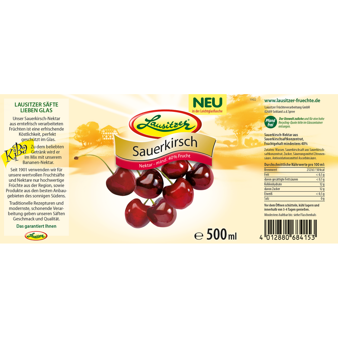 Lausitzer Sauerkirsch-Nektar 500ml