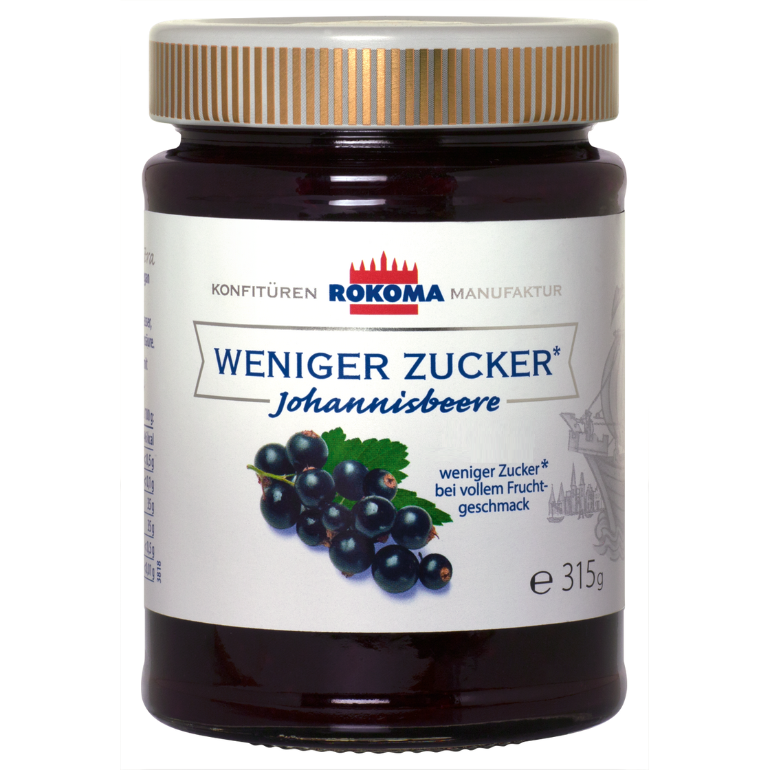 Rokoma Schwarze Johannisbeer-Fruchtaufstrich - weniger Zucker 315g